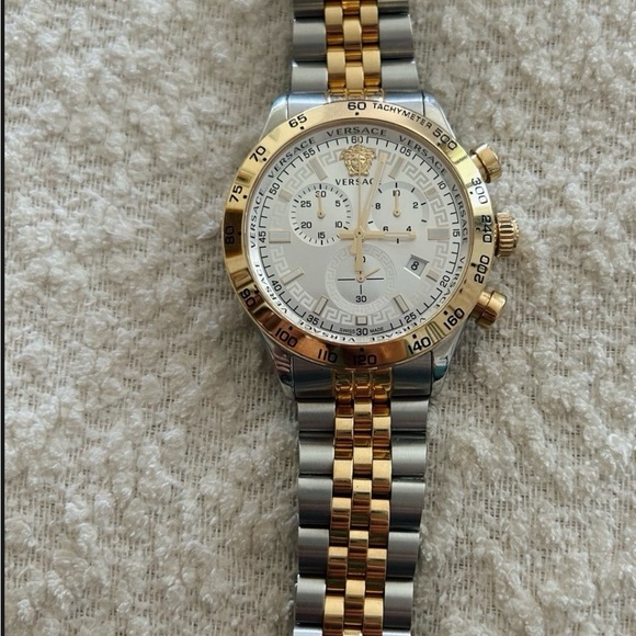 Versace Gold and Silver Tachymeter Watch